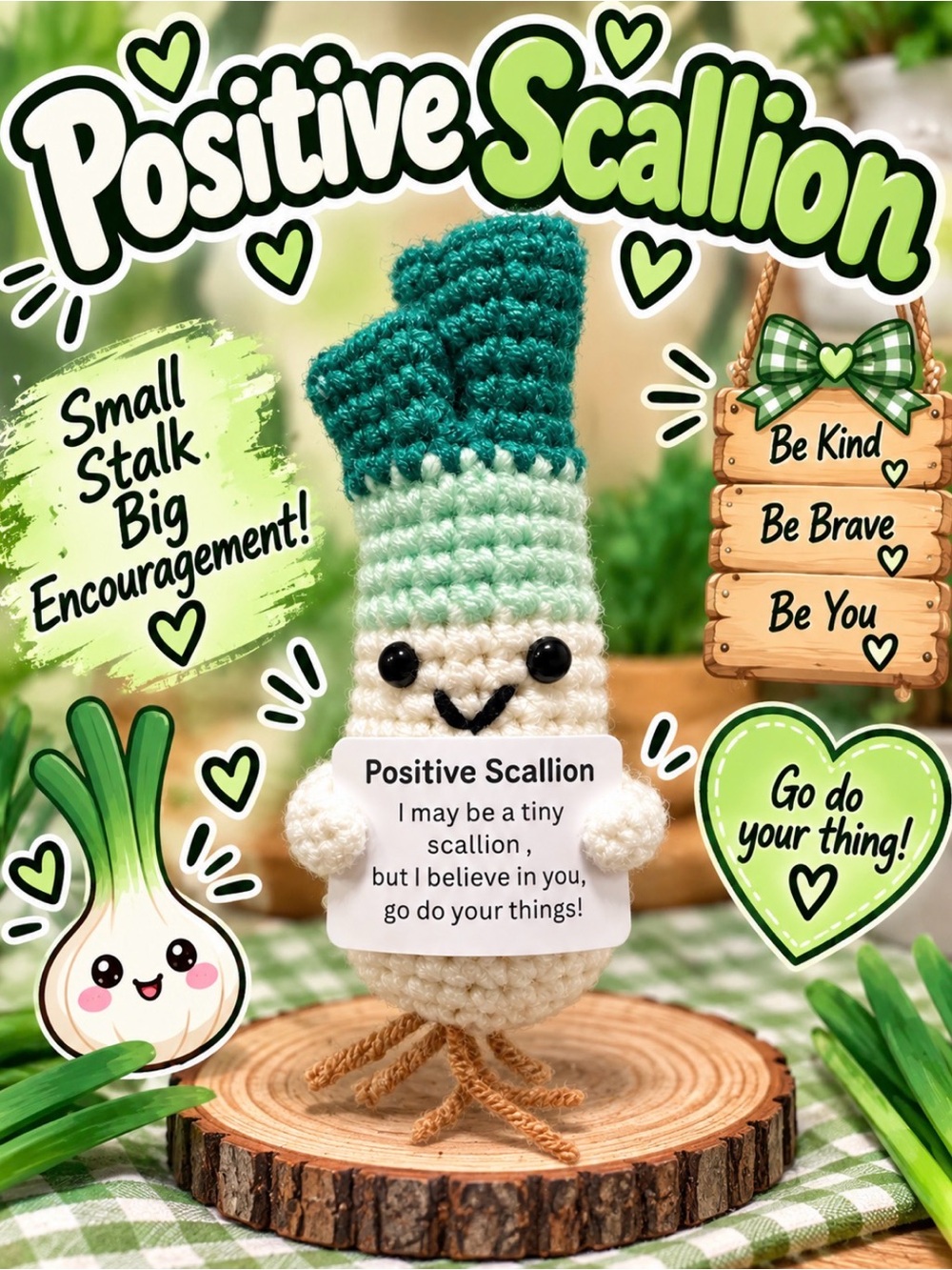 Crocheted Positive Scallion